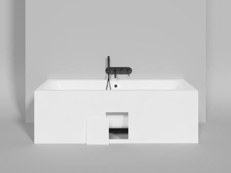 Ванна из литьевго мрамора Salini ORLANDA 103212MF 180х80 встраиваемая прямоугольная с ножками